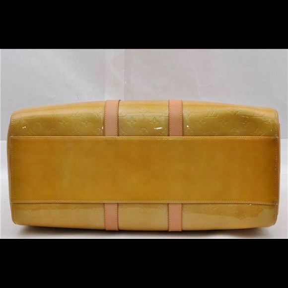 Stunning Vernis Boston Yellow Patent Leather Weekend/Travel Bag - Picture 11 of 16